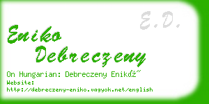 eniko debreczeny business card